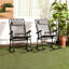 Chaise berçante d'extérieur 2 pièces - Gris pour patio, terrasse, cour. Pliable, ergonomique, résistant aux intempéries, acier thermolaqué avec appuis-tête, pliable