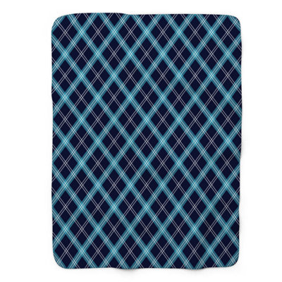Aqua Checks - Couverture sherpa de qualité supérieure 1 pièce