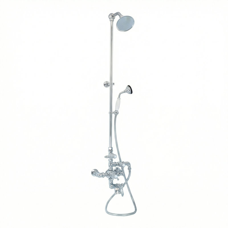 Exposed Thermostatic Tub and Shower System by Strom Living P1049C, Chrome