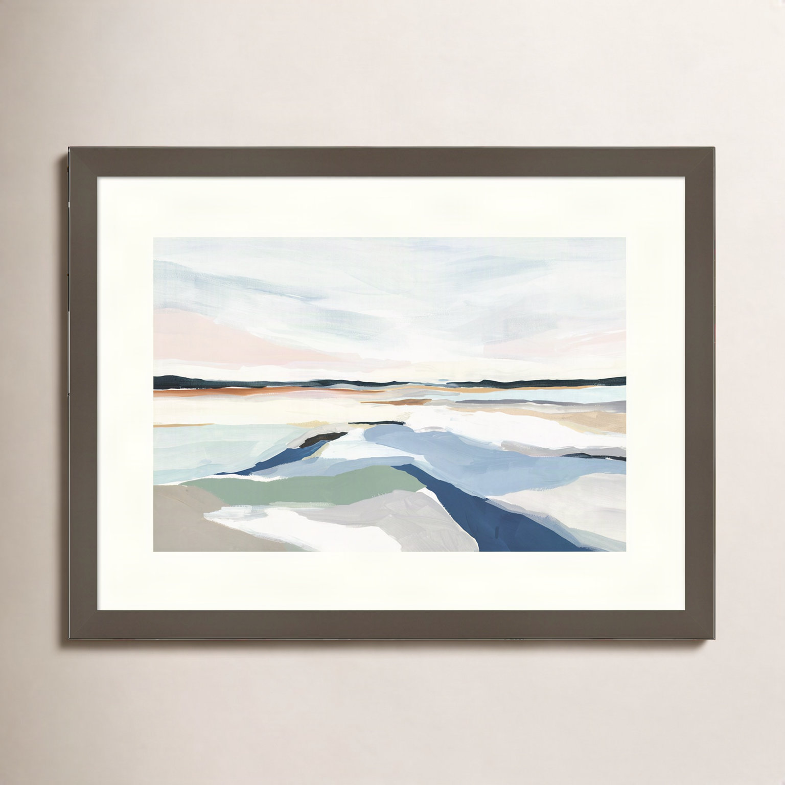 Seaside Day I Print by Isabelle Z, Gray Framed Paper, 19" H x 26" W