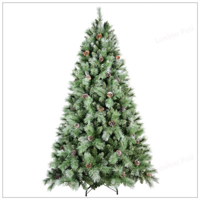 5FT Christmas Tree With 51 Pine Cones – 694 Tips, Mixed PVC & Hard Needle Branches, Hinged Structure For Easy Setup, Sturdy Metal Stand