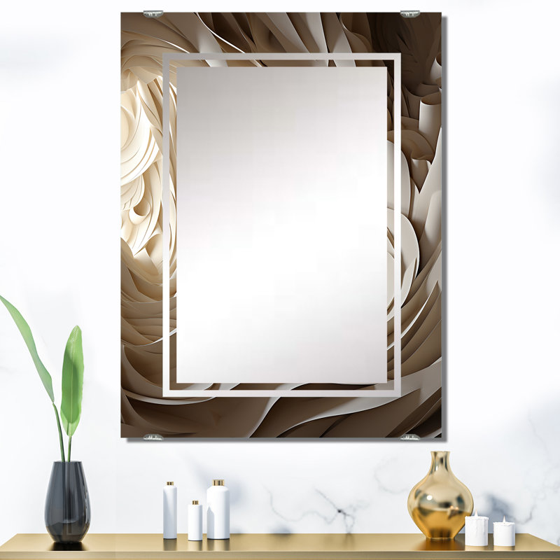Feather Spiral IV - Miroirs muraux géométriques abstraits MIR137463, 40 po x 30 po
