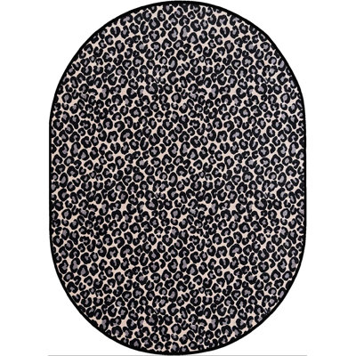 Tapis noir / gris à imprimé animal
