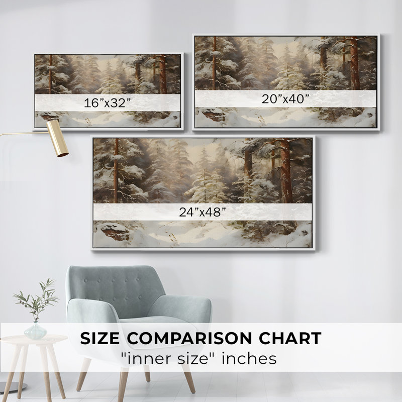 «Landscape Series» - CMLxxvii - Toile tendue avec châssis encadré - Prêt à être accroché, H 21 po x l 41 po, Blanc