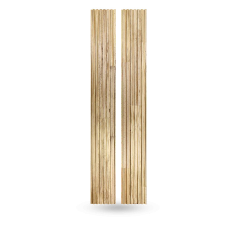 Panneaux muraux en bois 94 po x 5,75 po à lattes 3D avec capuchon d'extrémité - Panneau acoustique pour murs décoratifs, plafonds et espaces commerciaux