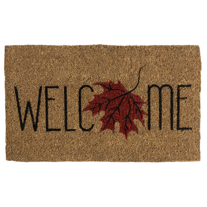 Maple Welcome Handwoven Coconut Fiber Doormat