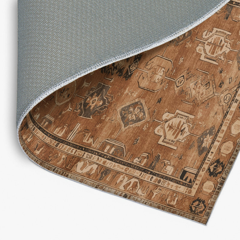 Tapis turc intérieur et extérieur brun, Rectangle 4pi x 6 pi