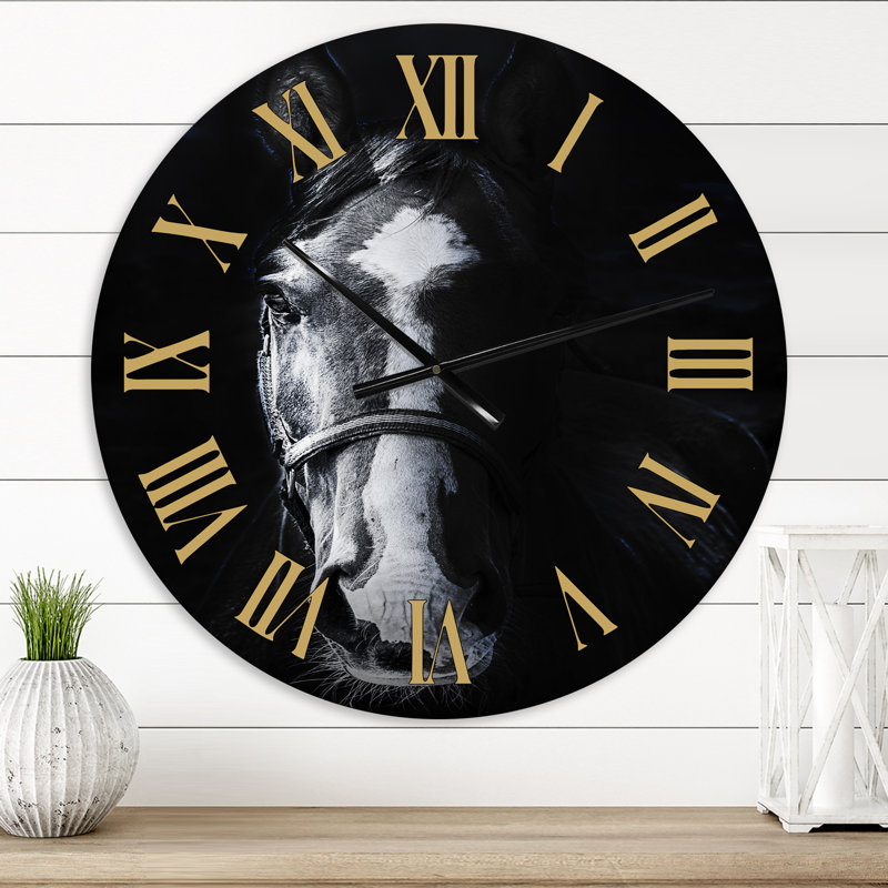Horse Staring Sinister - Horloge murale de ferme, Petit