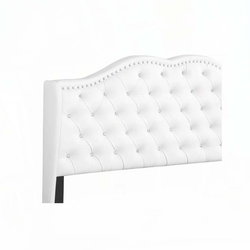 Lit rembourré en polyuréthane avec tête de lit capitonnée, parfait pour une expérience de sommeil élégante et confortable
