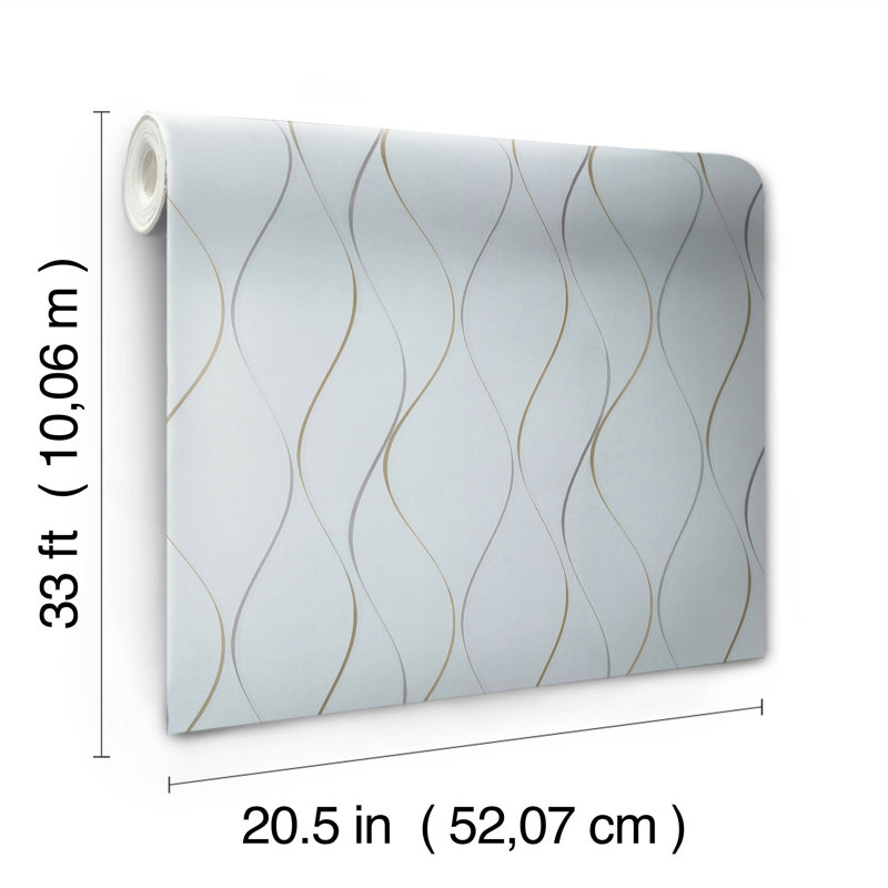 Rouleau de papier peint lisse L 33 pi x l 21 po Wavy