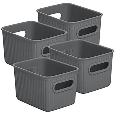 Ribbed Plastic Basket Set