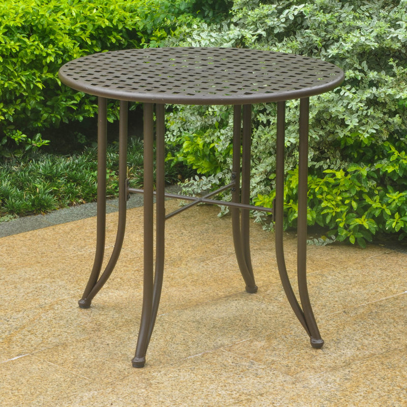 Dalmatia Round Metal Outdoor Bistro Table , 30'' in. W 30'' in. D, Matte Brown