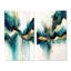 «Teal and Gold Abstract Expression I», 2 pièces sur toile-382567026-382566988