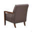 Chaise d'appoint en cuir de style moderne et capitonnée avec détails en bois et finition noyer-423084048