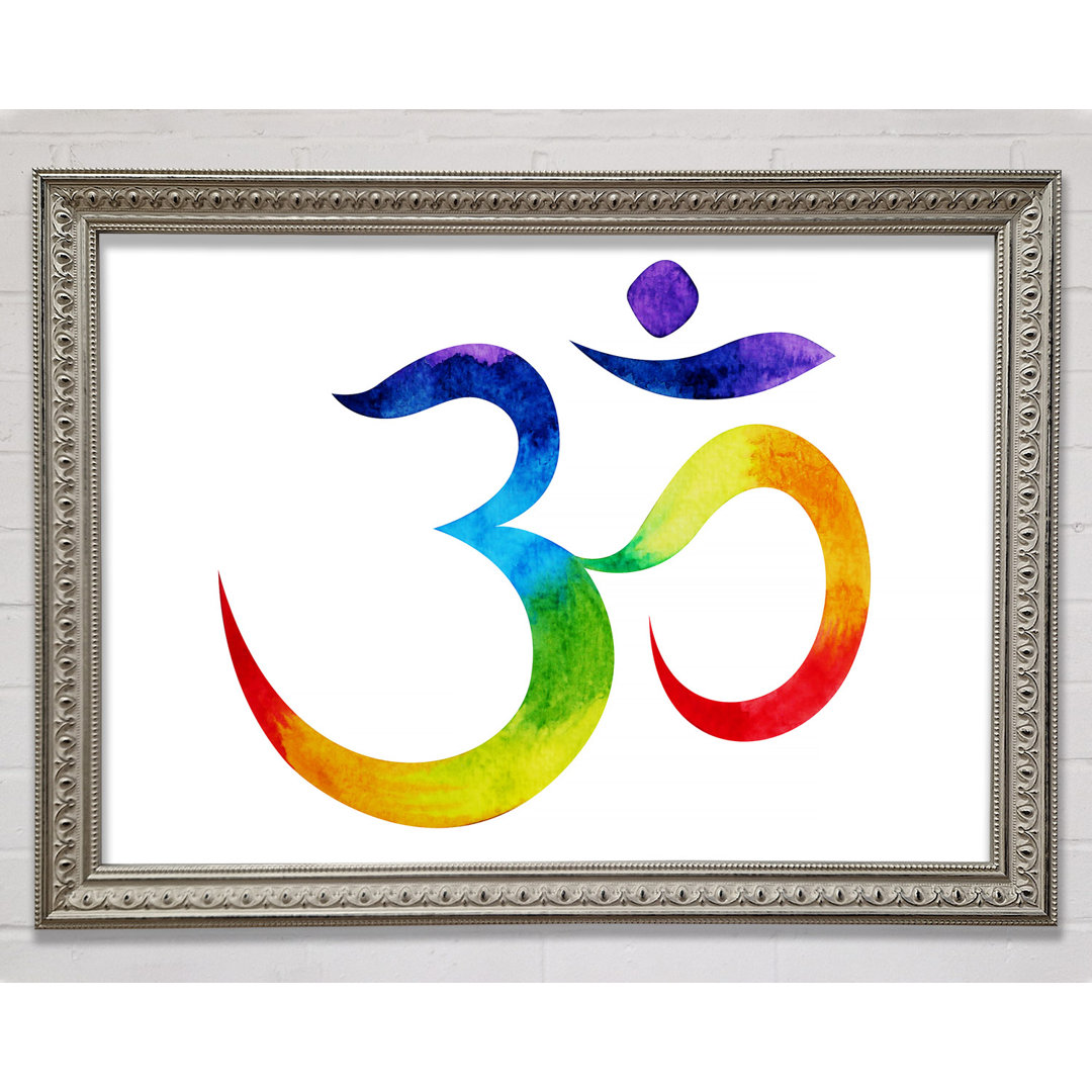 Gerahmtes Leinwandbild Chakra Om Colours 2