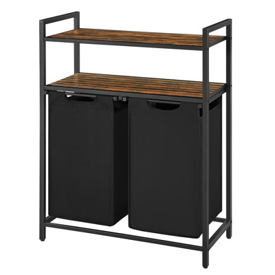 Laundry Sorter With 2 Pull-out And Removable Bags