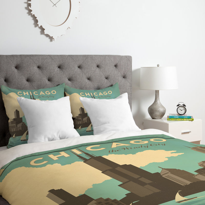 Ensemble de housse de couette Chicago, Housse de couette simple / simple TG et 1 taie dé