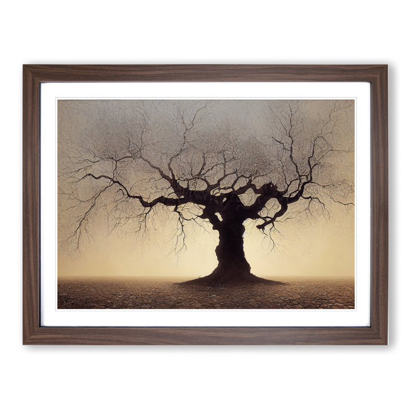 Magical Tree - Single Picture Frame Painting, Walnut, 34cm H x 46cm W x 2cm D