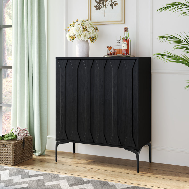 2-Door Accent Cabinet With Adjustable Shelves,, Black