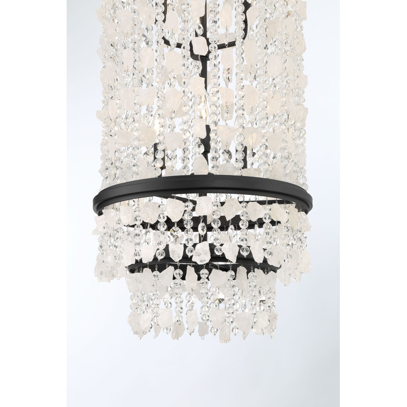 Shimmering Elegance 6 - Light Steel Chandelier