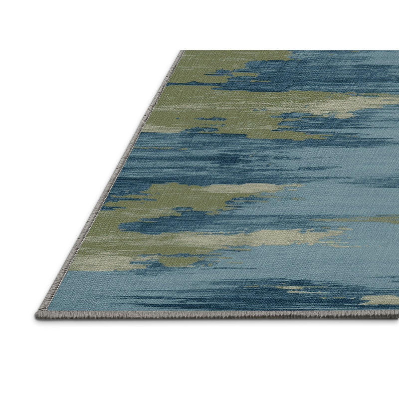 Tapis abstrait gris lavable à la machine, Carré 5 pi