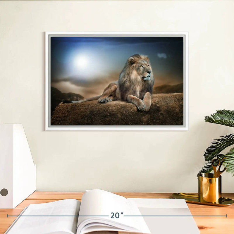 Roi lion, Cadre flottant blanc, 13 po x 9 po