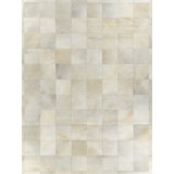 Natural Hide Geometric Handmade Cowhide Beige/Gray/Dark Gray Area Rug