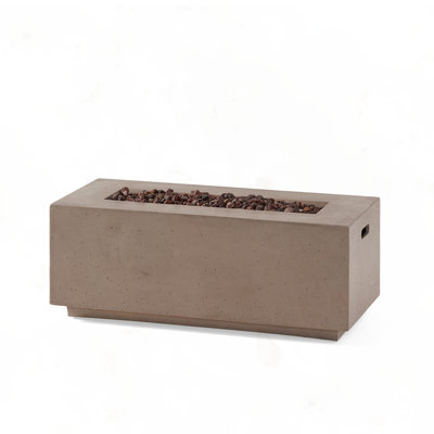 40" Outdoor Rectangular MgO Concrete Propane Fire Pit