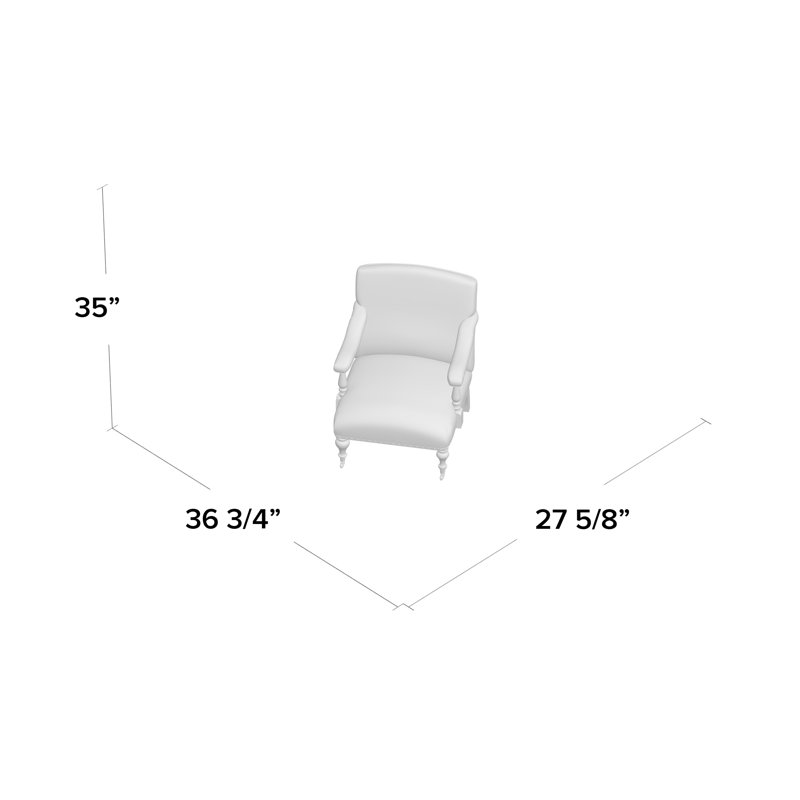 Upholstered Armchair, Steel Blue Linen