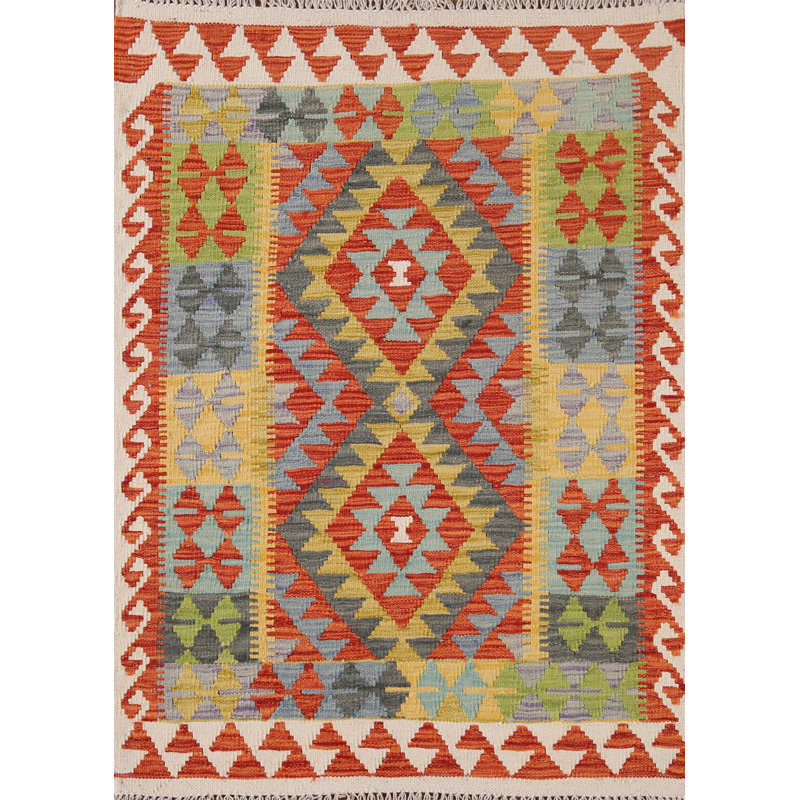 Multolor Wool Kilim Oriental Rug 3x4