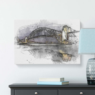 Sydney Harbour Bridge Australia In Abstract - Wrapped Canvas Print