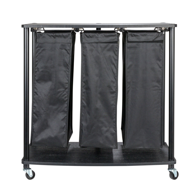 Rolling Laundry Sorter, Black