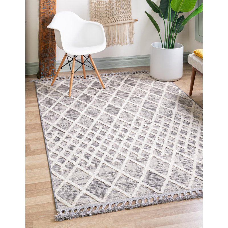 Groton gris / Gray Damion, Rectangle 5'3" x 8'