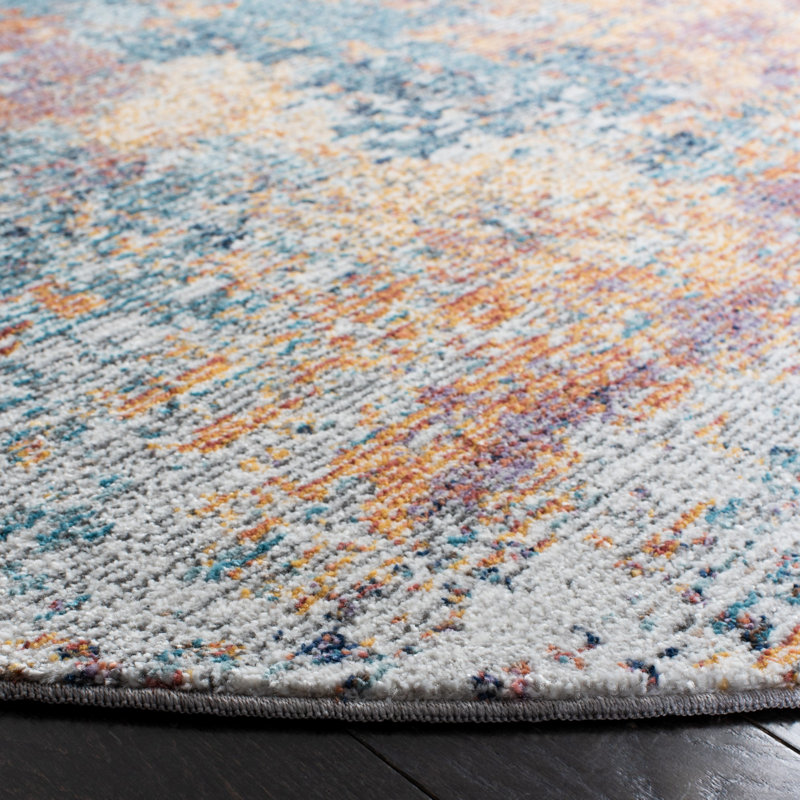 Elysian Blue Oriental 8' x 10' Hand-Knotted Synthetic Area Rug