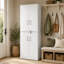 Armoire de vestibule haute blanche avec portes verrouillables - H 78,7 po, ensemble anti-basculement