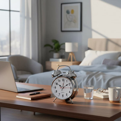 Analogue Metal Electric Alarm Tabletop Clock