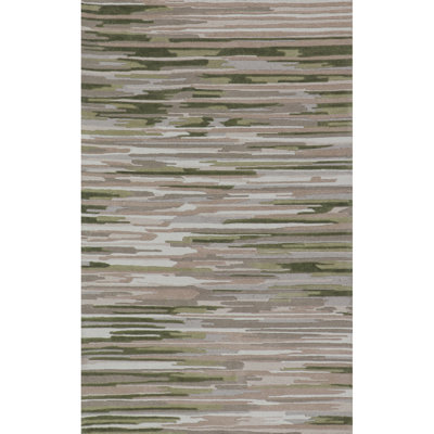Hand-Tufted Indoor Rug Abstract Stripe Brown/Beige/Green