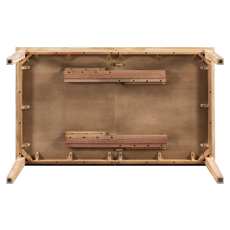 Ensemble de table de salle à manger extensible Vintage pour 6 avec 4 chaises et banc, Bois naturel délavé