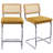 Crumley Upholstered 26" Velvet Counter Stool with Rattan Cane Back and Metal Frame-584333011-595419764