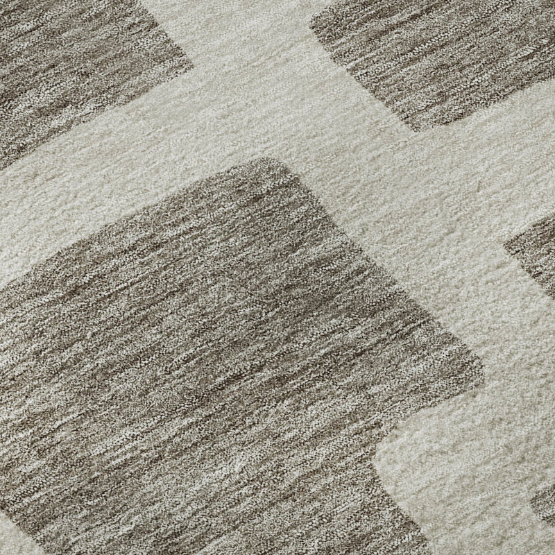 Premium Machine Washable Prisco Taupe Rug, Rectangle 5' x 7'6"