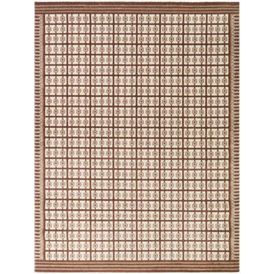 Tapis Pompeo Rust Boho à carreaux