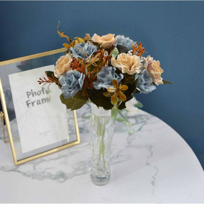  Fleurs artificielles artificielles Fleurs en soie artificielle Fleurs artificielles haut de gamme Rose diamant Fleurs artificielles 5 fourchettes 10 mini roses Fleurs en plastique pour la maison