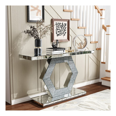 Miroir d'entrée hexagonal en cristal Sparkling