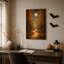 «Autumn Forest Path And Gazebo Under Full Moon Halloween», art mural sur toile-1629426880