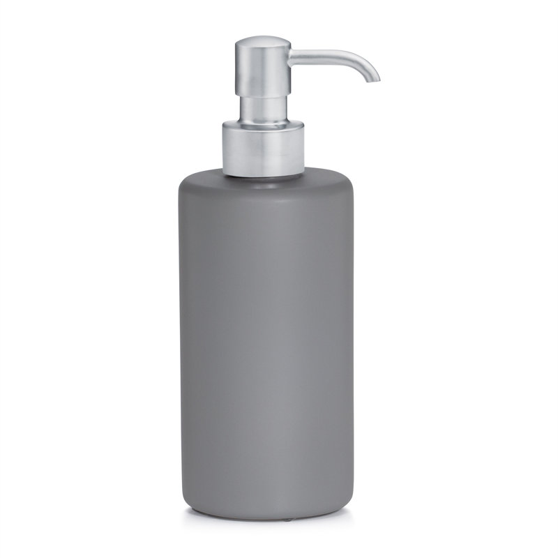 Domus Smoke Matte Soap / Lotion Dispenser, Satin Chrome