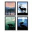 «Moose Mountain Mountain», ensemble de 4 animaux encadrés sur papier, impression encadrée sur papier, 4 pièces-93012002-93012005