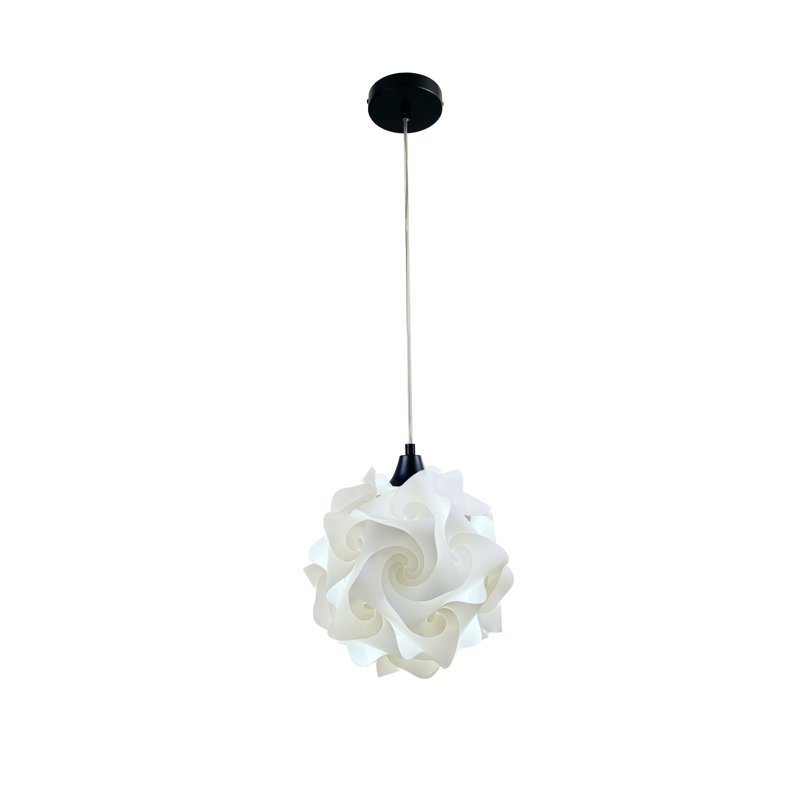 Luminaire suspendu géométrique 1 lumière Beri, H 10,5 po x l 10,5 po x P 10,5 po, E26 - par défaut, Noir