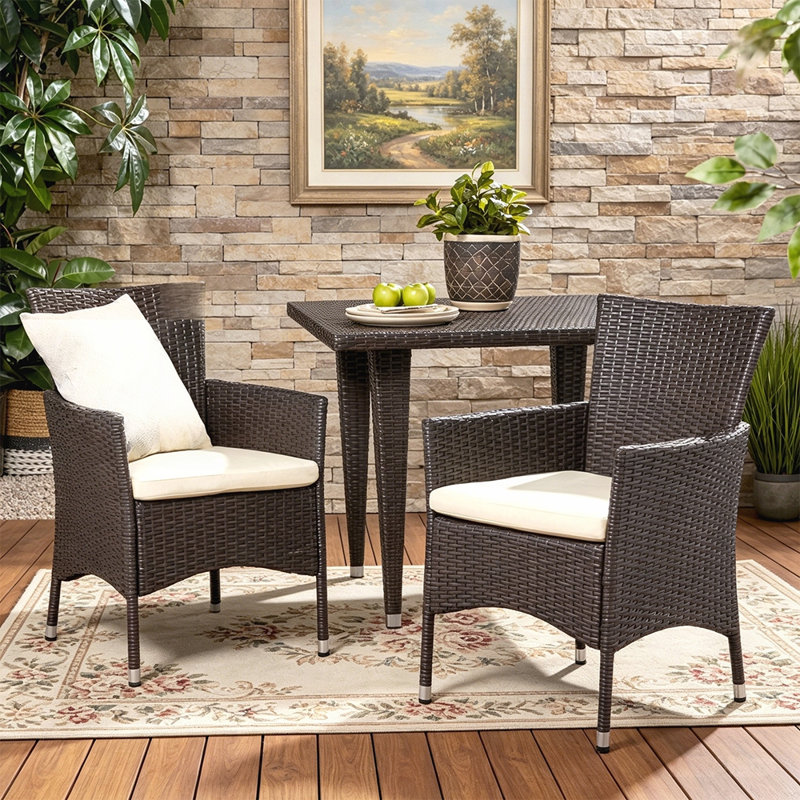 Ensemble de 2 chaises de salle à manger d'extérieur en polyéthylène