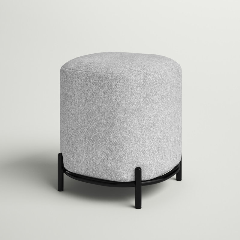 Wabasha 42cm Wide Square Solid Colour Footstool Ottoman,  Light Grey