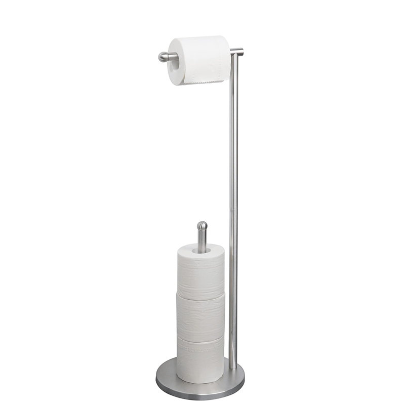 Porte-papier hygiénique sur pied, Argent
